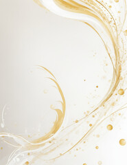 abstract floral background with space - abstract white and golden waves and splashes background - Generative AI