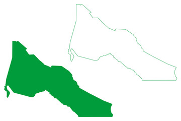 Limoeiro do Norte municipality (Ceará state, Municipalities of Brazil, Federative Republic of Brazil) map vector illustration, scribble sketch Limoeiro do Norte map