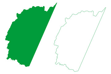 Milha municipality (Ceará state, Municipalities of Brazil, Federative Republic of Brazil) map vector illustration, scribble sketch Milha map