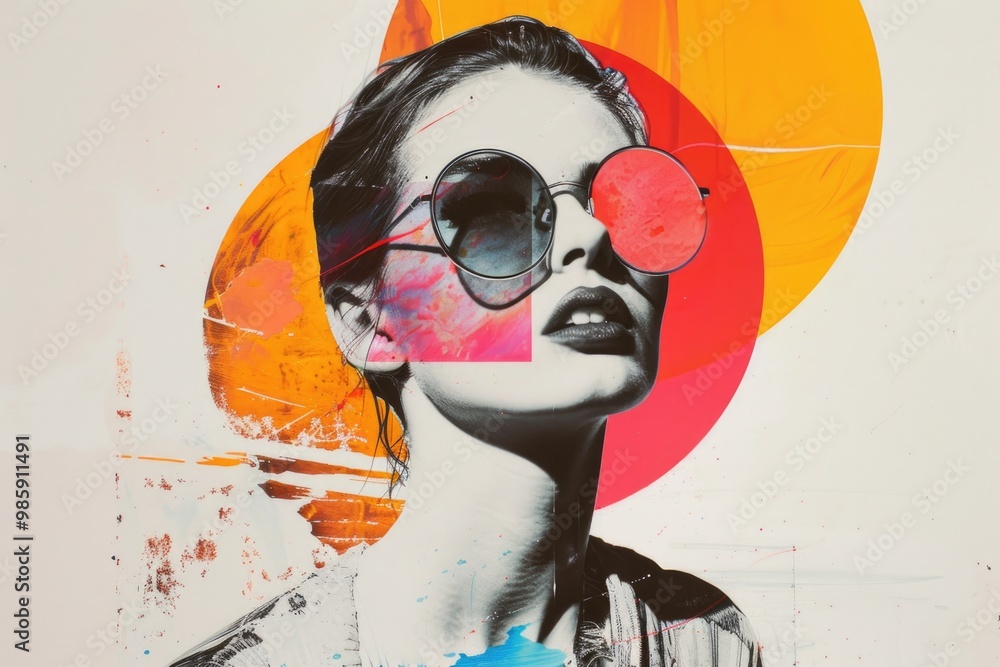 Poster A woman wearing sunglasses