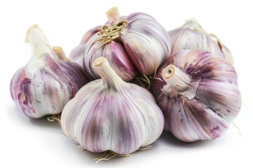 Fototapeta premium A cluster of garlic bulbs stacked on top of each other, often used in cooking and gardening