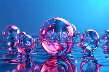 balls on blue background