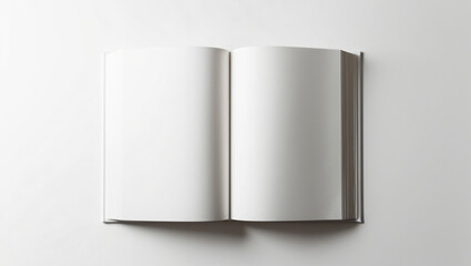 Open book - Close-up of printed single opened empty blank book, isolated on white background