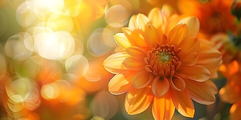 Radiant Orange Flower with Dreamy Blurred Background
