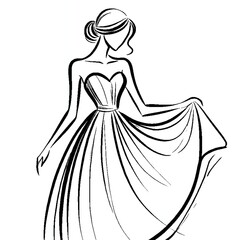 Fototapeta premium girl in a dress