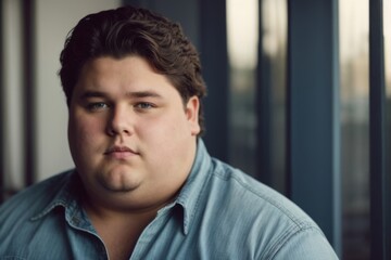 Close-Up Portrait of plus size Man in Thought