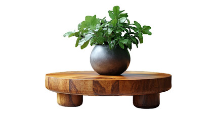 a potted plant on a wooden table