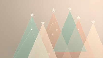 Christmas background with snowflakes and christmas trees. Vector illustration.