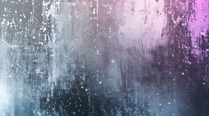 Abstract Digital Circuitry Background with Grunge Texture and Color Gradient
