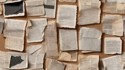 Set of old paper sheets for design isolated. Generative Image