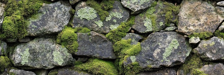 Moss - covered stone texture with vibrant green and earthy tones