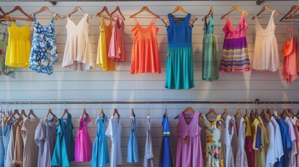 Colorful Dresses on Hangers