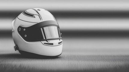 Minimalist Racing Helmet Close-Up