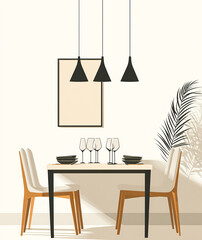 Modern Minimalist Dining Room with Elegant Decor
