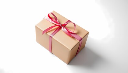 Obraz premium white gift box with ribbon