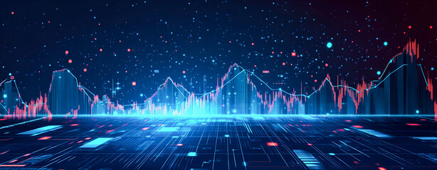 Abstract Digital Financial Data Visualization Concept
