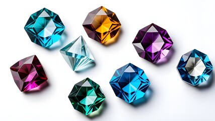 Fototapeta premium hexagon gem set