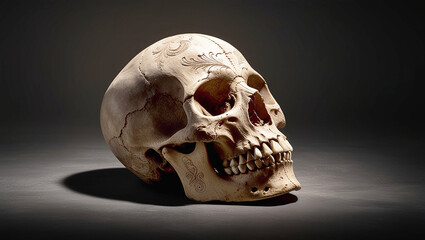 Obraz premium Vintage human skull concept