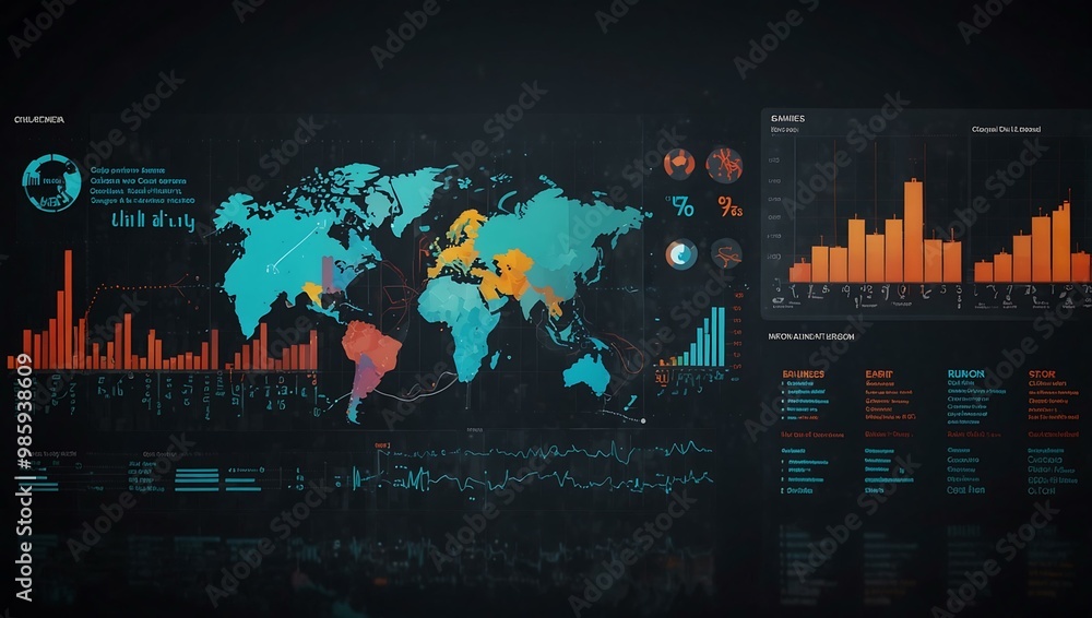Poster data analytics and business intelligence visuals.