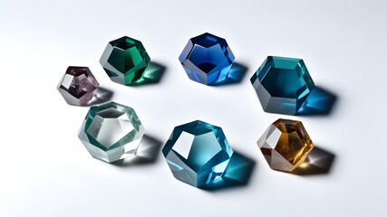 Fototapeta premium hexagon gem set