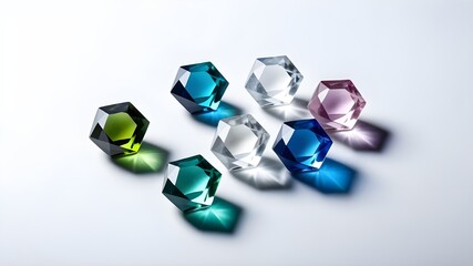 Fototapeta premium hexagon gem set
