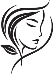 woman face logo silhouette vector Design