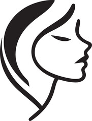 woman face logo silhouette vector Design