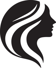 woman face logo silhouette vector Design