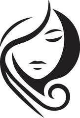 woman face logo silhouette vector Design