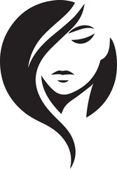 woman face logo silhouette vector Design