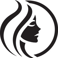 woman face logo silhouette vector Design