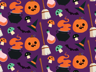 Halloween scary cute vactor pattern 