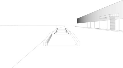 3D illustration of industrial project