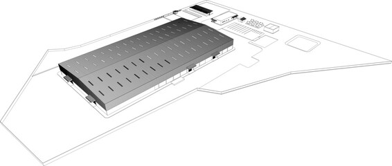 3D illustration of industrial project