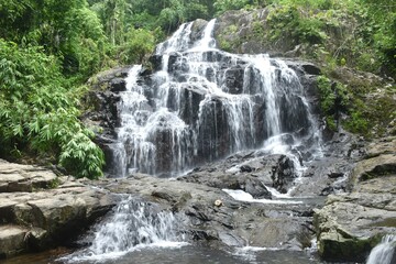 Sa Lad Dai waterfalll in forest at Banna travel location on Thailand