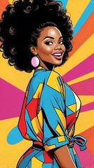 Happy black woman illustration