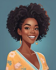 Happy black woman illustration