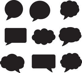 Set of Outline Speech and Thought Bubbles