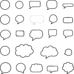 Fototapeta premium Pack of speech bubbles sketches