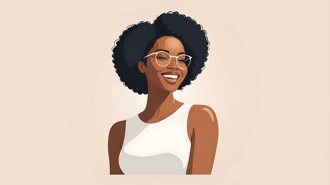Happy black woman illustration