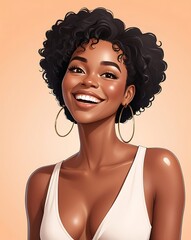 Happy black woman illustration