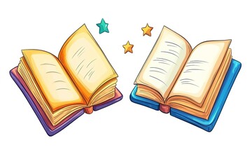 Obraz premium Open book in autumn leaves. Vintage style book illustration for design, print or background. Watercolor education, school design 