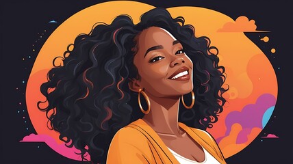 Happy black woman illustration