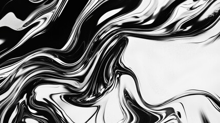 Psychedelic grungy white and black chrome liquid background.