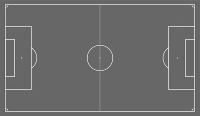 Football fields top view. Soccer grass fields with chalk lines. Green grass field background. Vector Football - Soccer Field. Scheme and marking of the football field, soccer field.