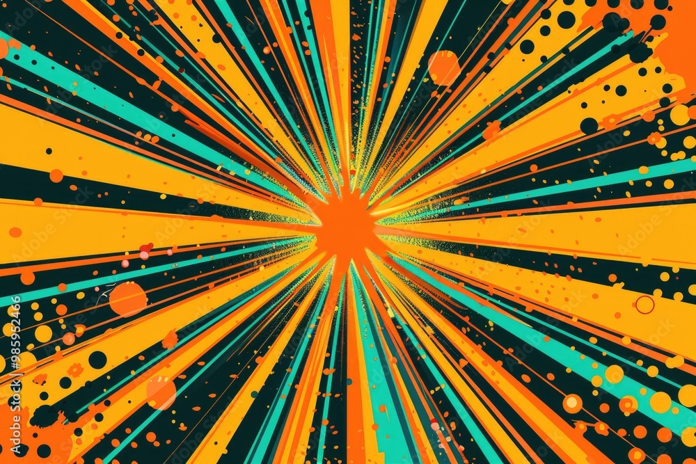 Poster a vibrant splash of color on a dark backdrop, ideal for creative or abstract designs