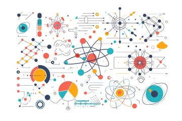 Various colors and shapes on a clean white surface