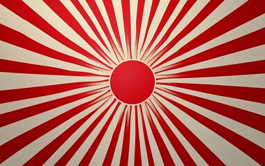 Red and cream retro circus background with sunburst rays vector