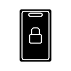 mobile security glyph icon