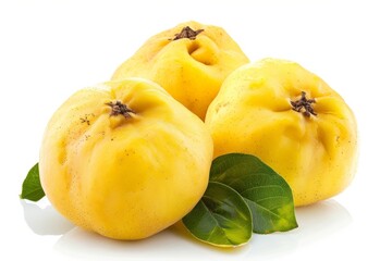 A fresh quince pear isolated on white